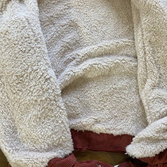 Fashion On Earth Women’s corduroy Sherpa Lined Jacket L New Rust retro Grunge ￼ - Picture 11 of 13